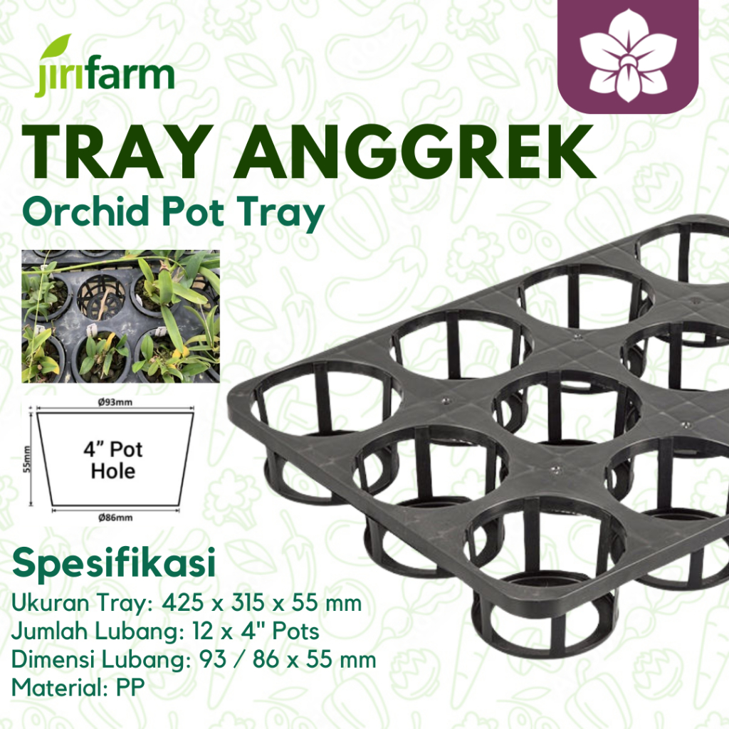 JIRIFARM - Tray Semai Bibit Anggrek 12 Lubang Premium Traypot Benih Tanaman Hias Orchid