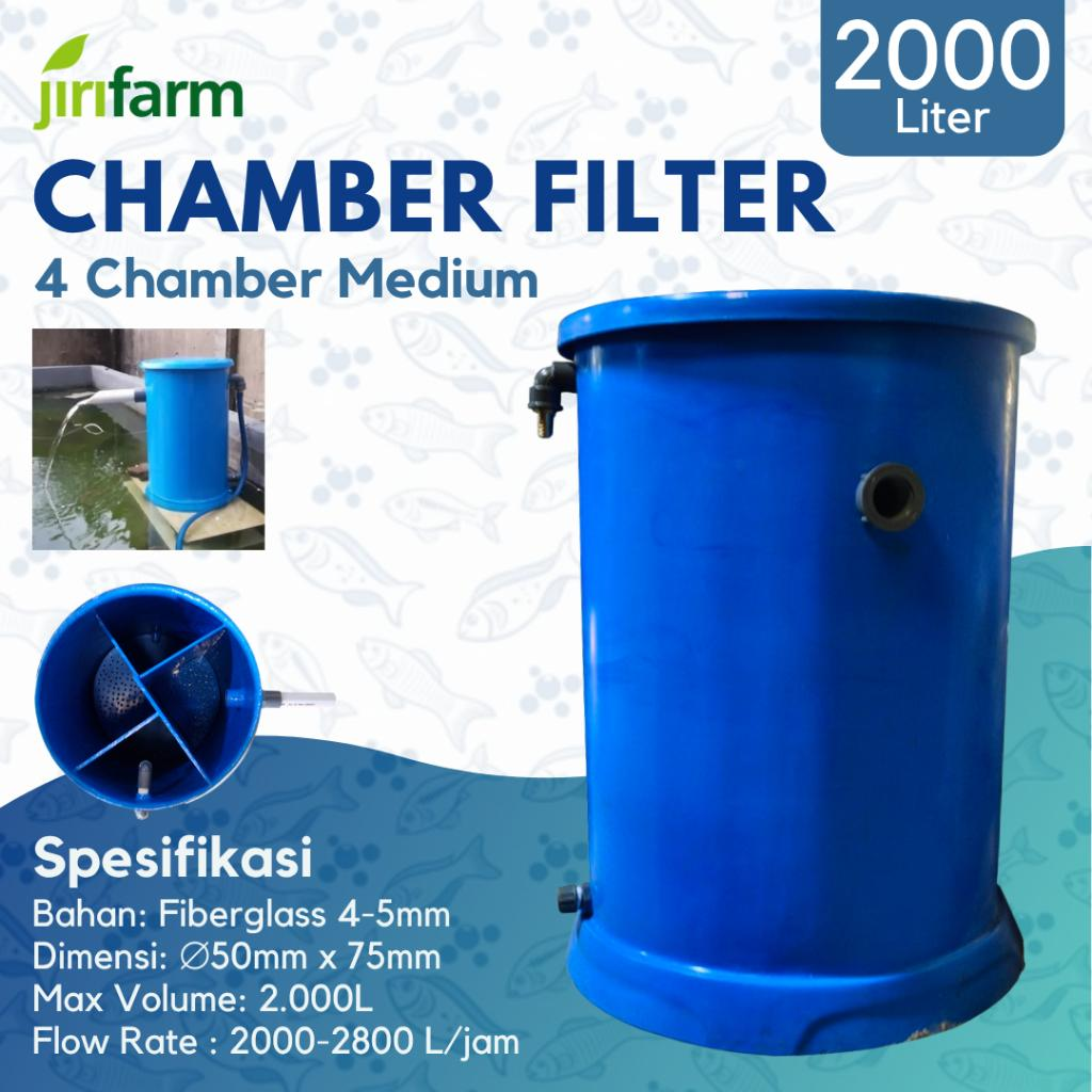 JIRIFARM - Filter Kolam Ikan Koi Fiber Silinder D:50 T:75 cm Volume Max 2000L Liter Tebal (Tanpa Filter)